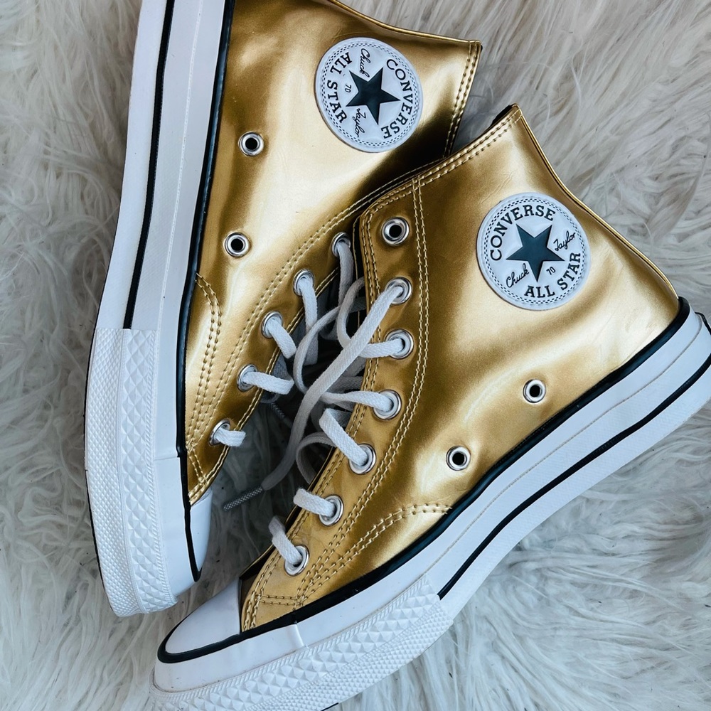 Gold Converse High Tops